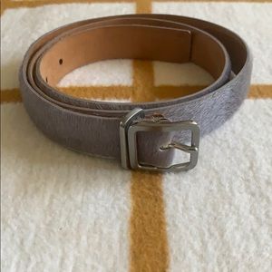 Gray cow hair leather belt